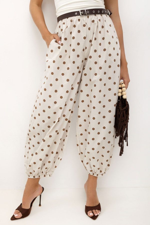 Beige Women Trousers in Pants, Trousers, Shorts with Cotton