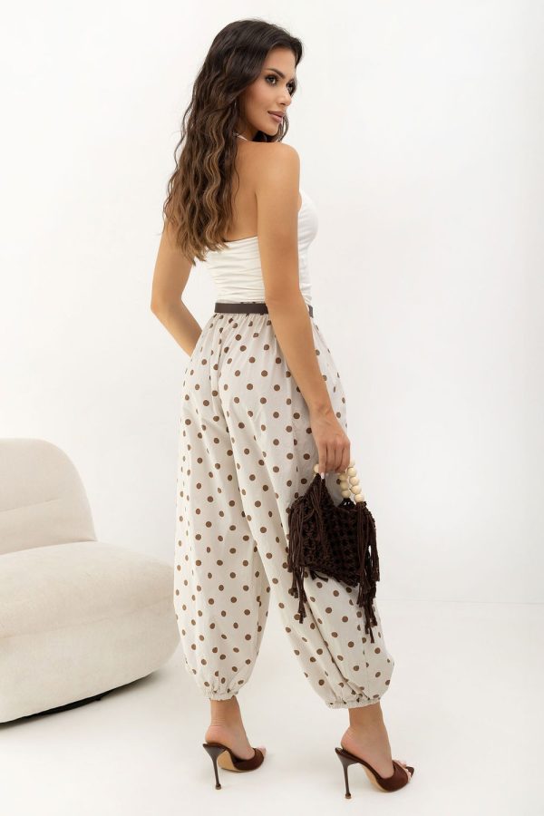 Beige Women Trousers in Pants, Trousers, Shorts with Cotton