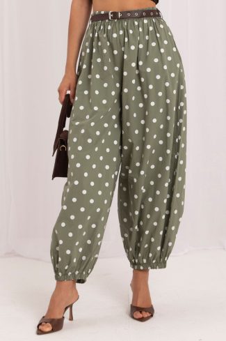 Green Women Trousers in Pants, Trousers, Shorts with Cotton