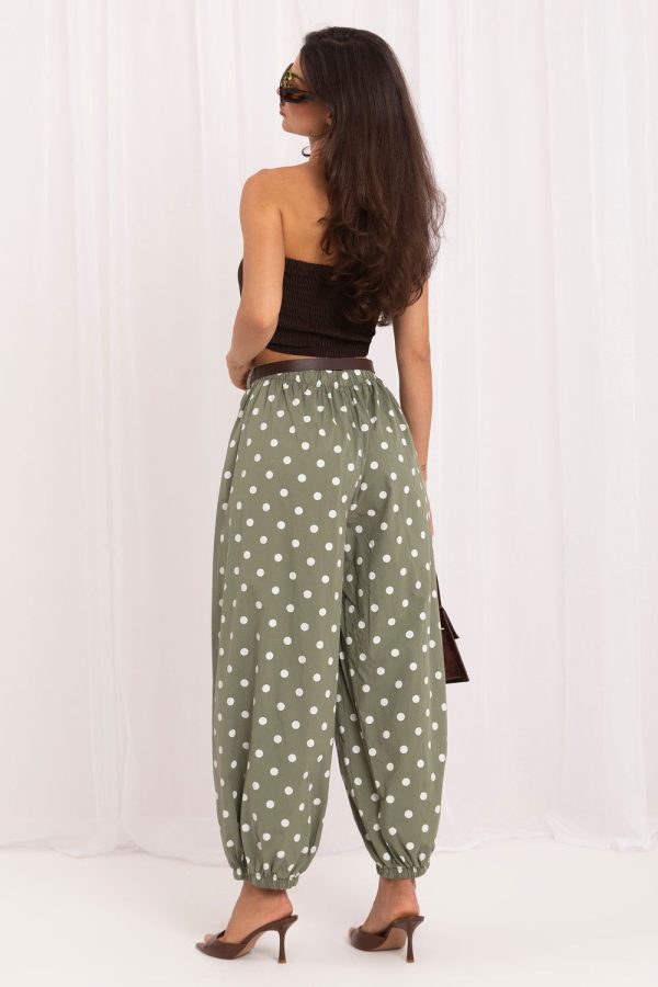 Green Women Trousers in Pants, Trousers, Shorts with Cotton