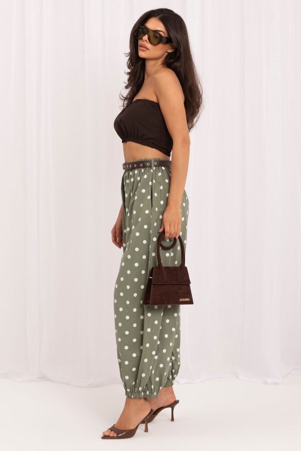 Green Women Trousers in Pants, Trousers, Shorts with Cotton