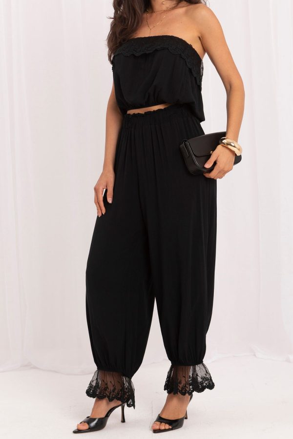 Black Set in Pants, Trousers, Shorts with Viscose