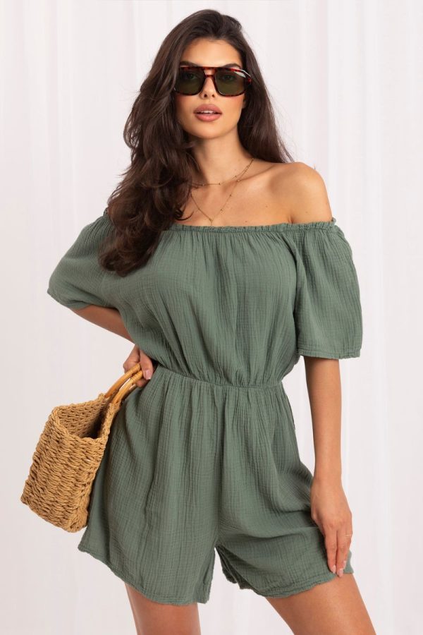 Green Suit in Playsuits For Women with Cotton