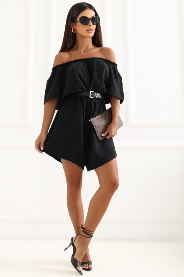 Black Suit in Playsuits For Women with Cotton
