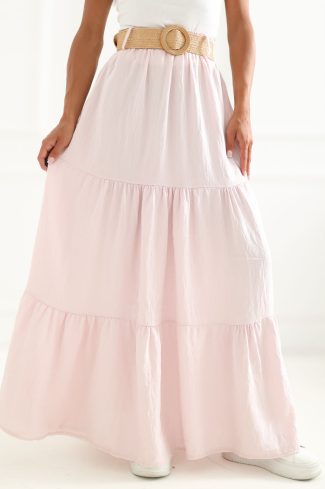 Pink Long Skirt in Skirts with Polyamide and Viscose