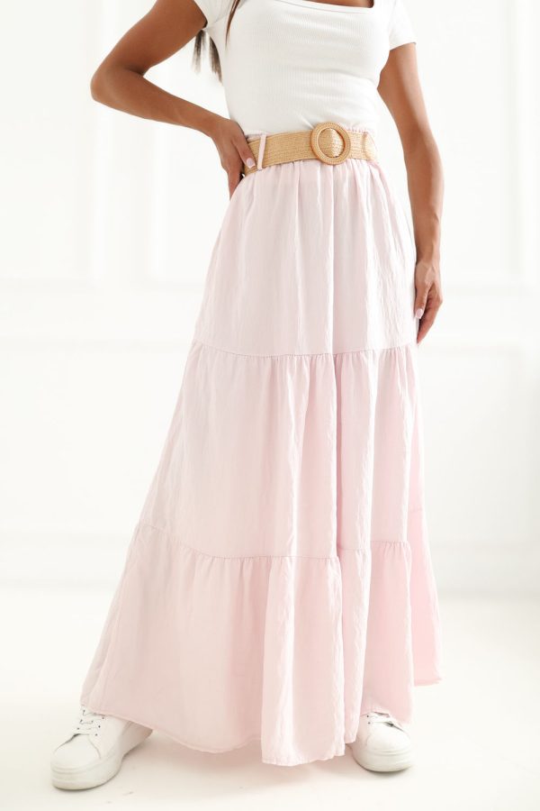 Pink Long Skirt in Skirts with Polyamide and Viscose