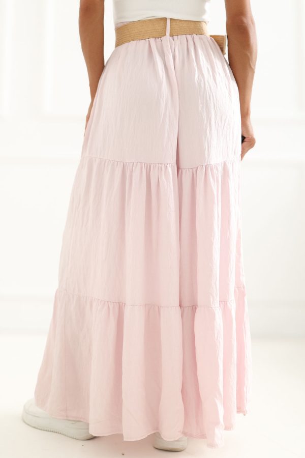 Pink Long Skirt in Skirts with Polyamide and Viscose