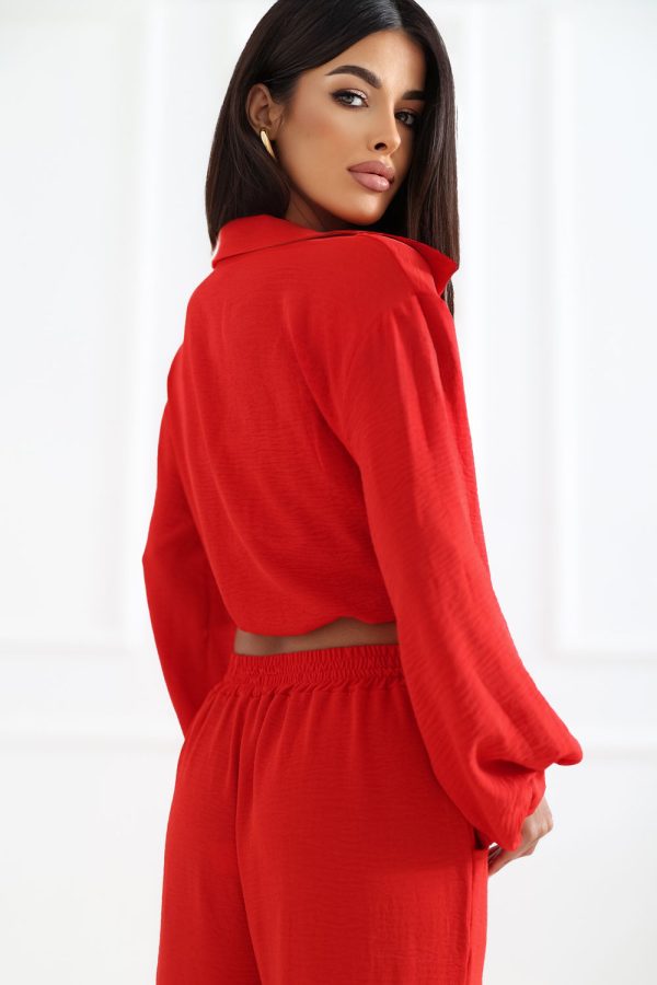 Red Set in Pants, Trousers, Shorts with Polyester