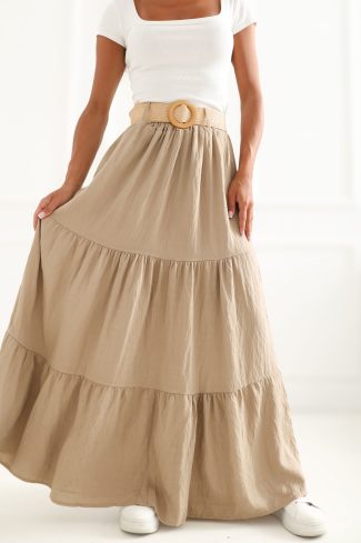 1132079.jpg Brown Long Skirt in Skirts with Polyamide and Viscose