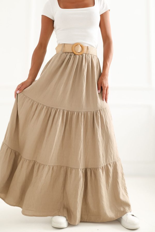 Brown Long Skirt in Skirts with Polyamide and Viscose