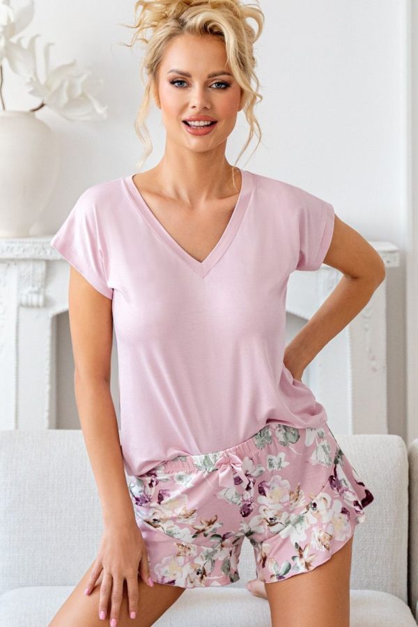 Pink Pyjama in Women`s Pyjamas, Sleepwear Sets with Spandex and Viscose