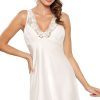 Beige Nightshirt in Nightgowns, Nighties, Sleep Shirts with Spandex and Polyester
