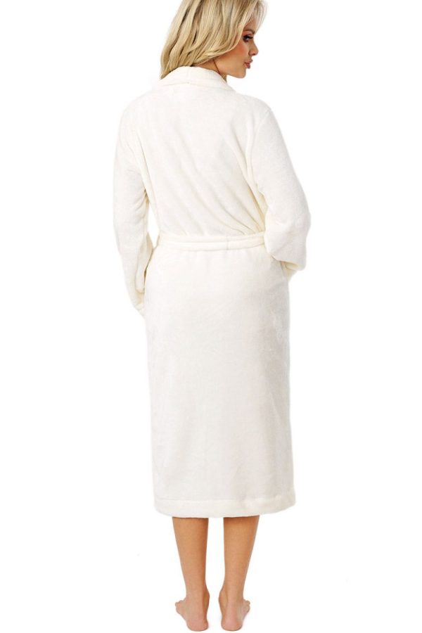 Beige Bathrobe in Dressing Gowns, Bathrobes For Women with Polyester