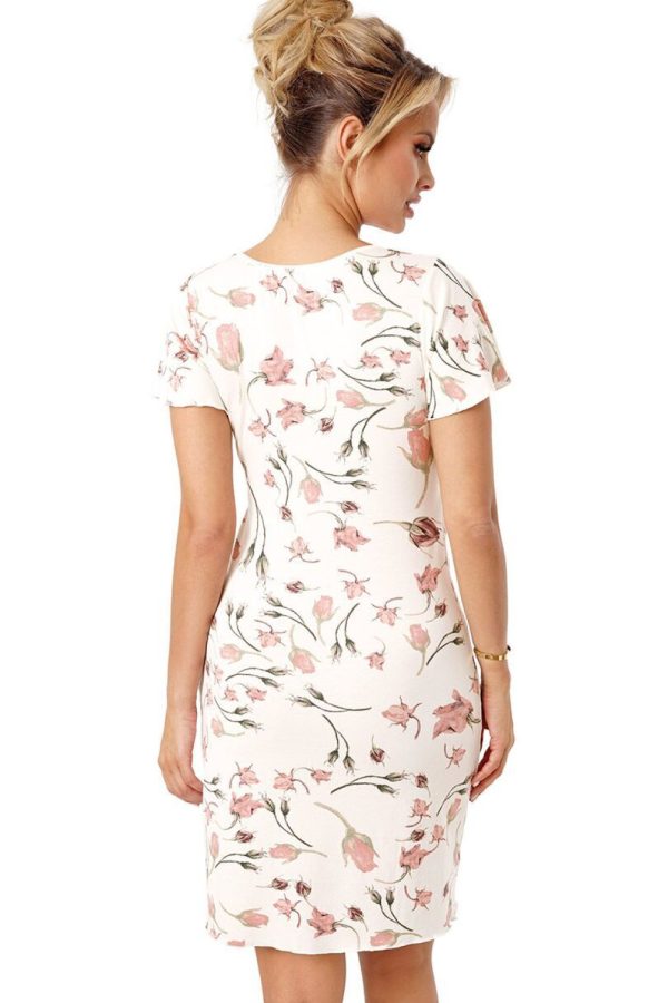 Beige Nightshirt in Nightgowns, Nighties, Sleep Shirts with Spandex and Viscose