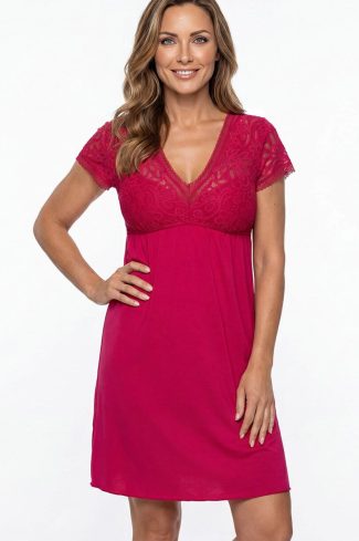 Red Nightshirt in Nightgowns, Nighties, Sleep Shirts with Spandex and Viscose