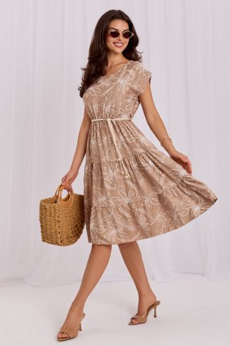Beige Daydress in Day Dresses with Nylon and Viscose