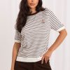 White Short Sleeve Sweater in Sweaters, Pullovers, Jumpers, Turtlenecks, Boleros, Shrugs with Polyamide, Polyester and Viscose