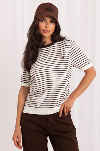 White Short Sleeve Sweater in Sweaters, Pullovers, Jumpers, Turtlenecks, Boleros, Shrugs with Polyamide, Polyester and Viscose