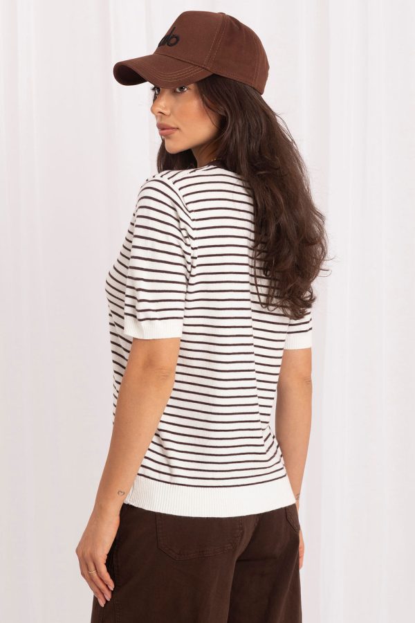 White Short Sleeve Sweater in Sweaters, Pullovers, Jumpers, Turtlenecks, Boleros, Shrugs with Polyamide, Polyester and Viscose