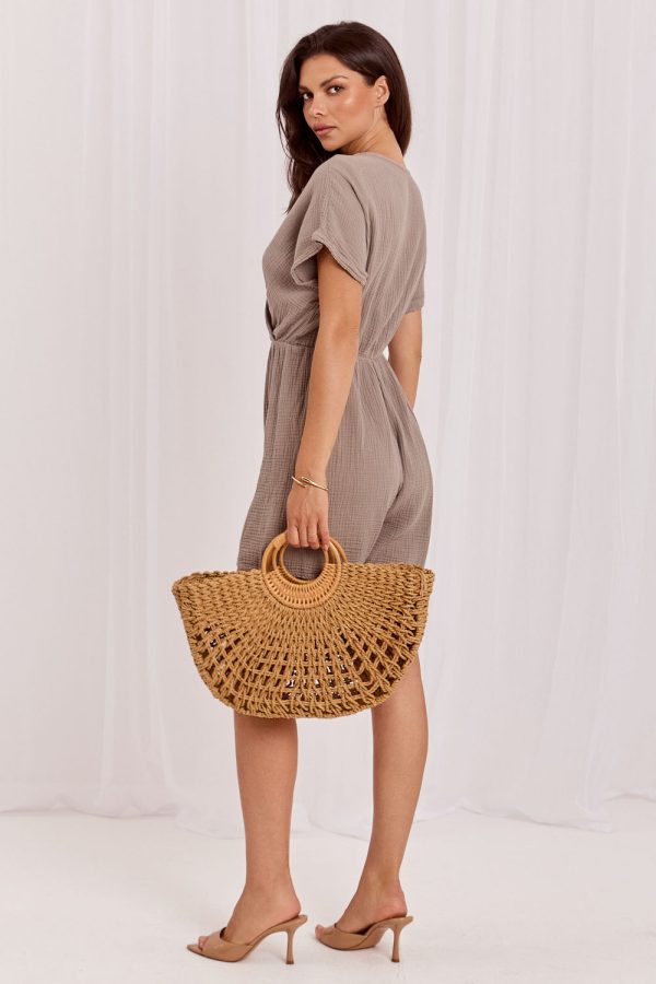 Beige Suit in Playsuits For Women with Cotton
