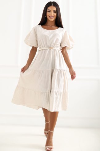 Beige Daydress in Day Dresses with Cotton and Viscose