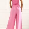Pink Women Trousers in Pants, Trousers, Shorts with Cotton and Viscose
