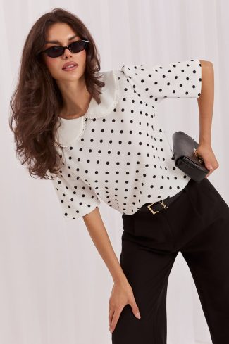 White Blouse in Women`s Blouses, Tunics with Spandex and Polyester