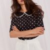 Black Blouse in Women`s Blouses, Tunics with Spandex and Polyester