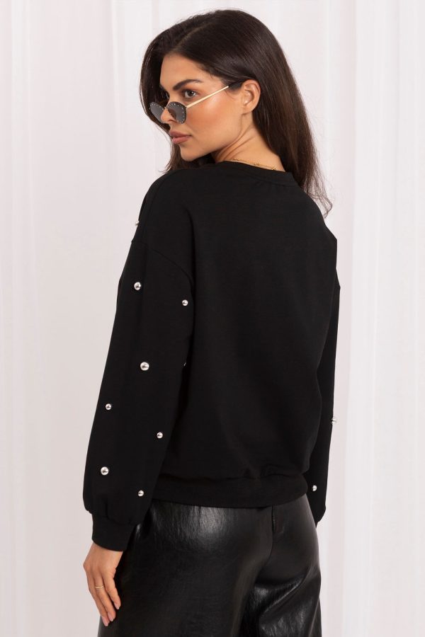 Black Sweatshirt in Sweatshirts For Women with Cotton, Spandex and Polyester
