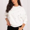 Beige Sweatshirt in Sweatshirts For Women with Cotton, Spandex and Polyester