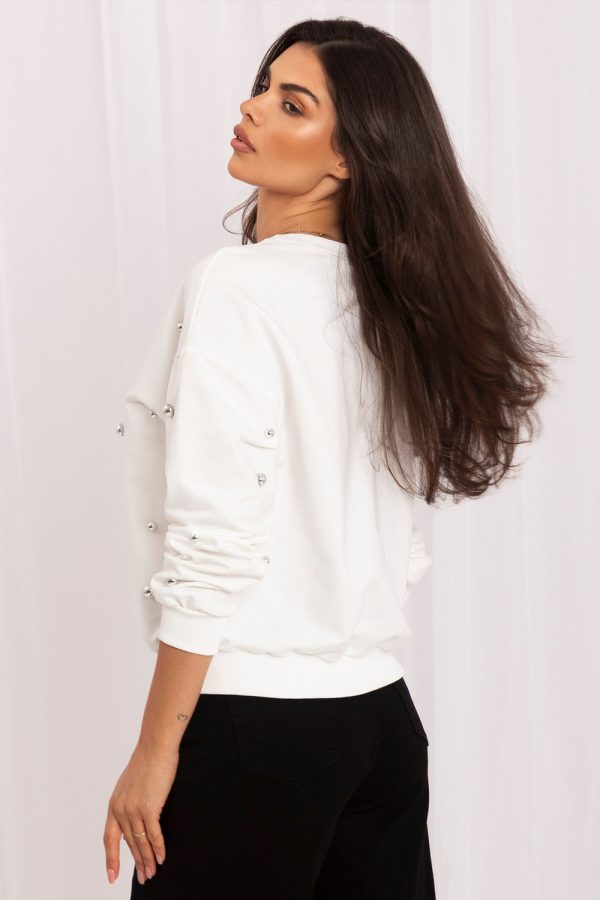 Beige Sweatshirt in Sweatshirts For Women with Cotton, Spandex and Polyester
