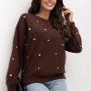 Brown Sweatshirt in Sweatshirts For Women with Cotton, Spandex and Polyester