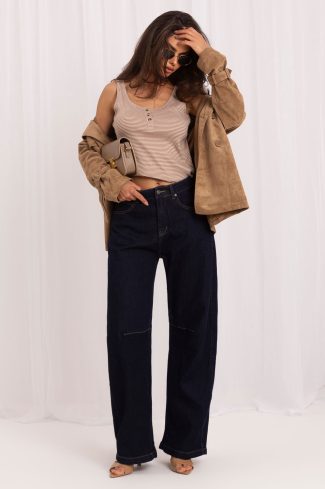 1132604.jpg Navy Blue Jeans in Pants, Trousers, Shorts with Cotton and Spandex