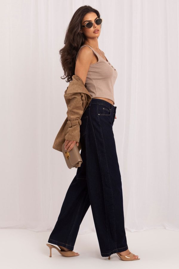 Navy Blue Jeans in Pants, Trousers, Shorts with Cotton and Spandex