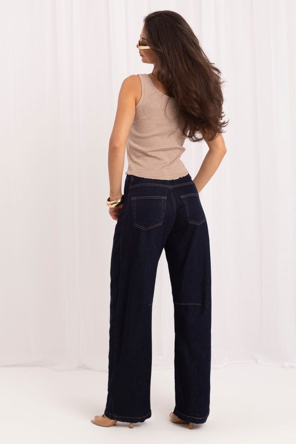 Navy Blue Jeans in Pants, Trousers, Shorts with Cotton and Spandex