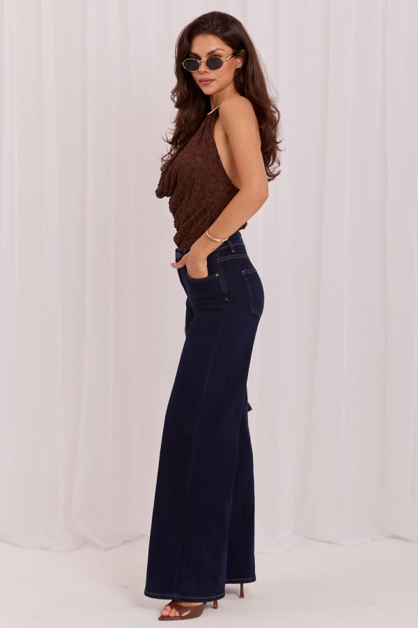 Navy Blue Jeans in Pants, Trousers, Shorts with Cotton and Spandex
