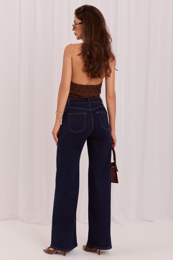 Navy Blue Jeans in Pants, Trousers, Shorts with Cotton and Spandex