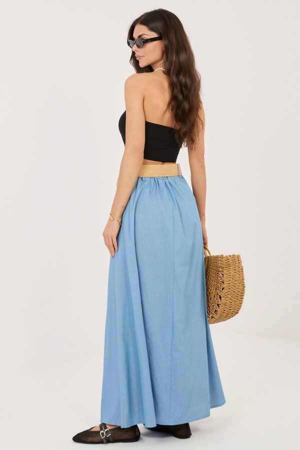 Blue Long Skirt in Skirts with Cotton