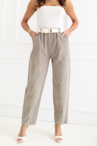 Beige Corduroy Trousers in Pants, Trousers, Shorts with Cotton and Spandex
