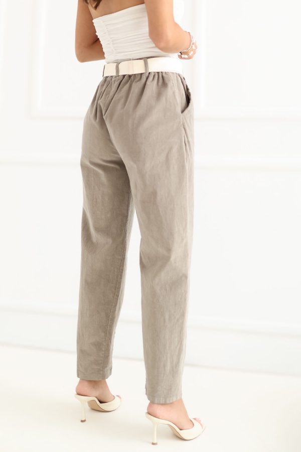 Beige Corduroy Trousers in Pants, Trousers, Shorts with Cotton and Spandex