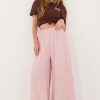 Pink Women Trousers in Pants, Trousers, Shorts with Cotton