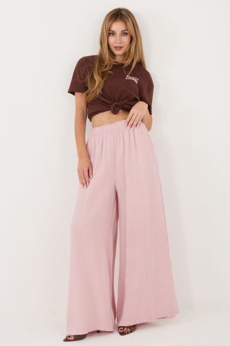 Pink Women Trousers in Pants, Trousers, Shorts with Cotton