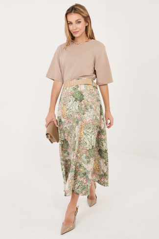 Green Skirt in Skirts with Spandex and Polyester