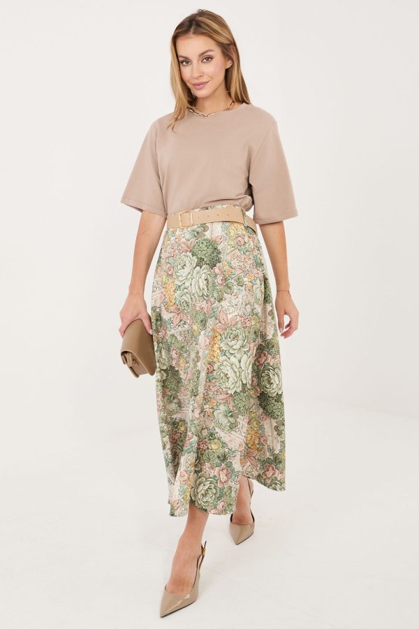 Green Skirt in Skirts with Spandex and Polyester