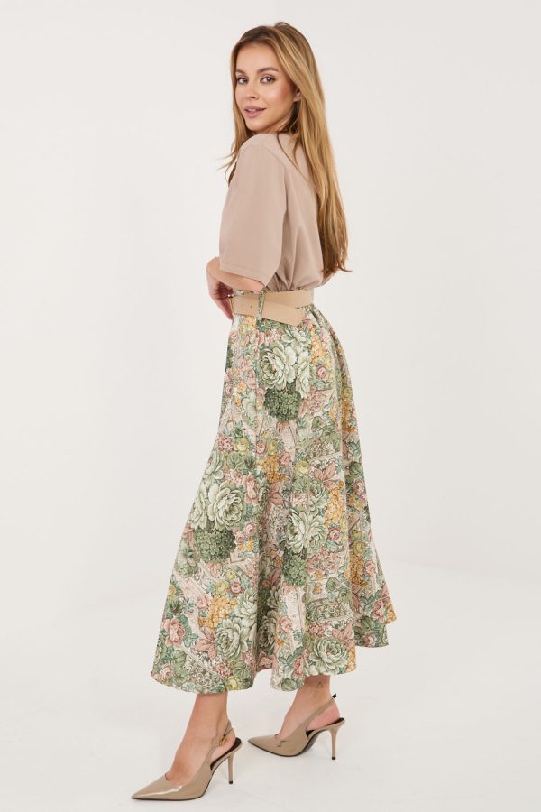 Green Skirt in Skirts with Spandex and Polyester