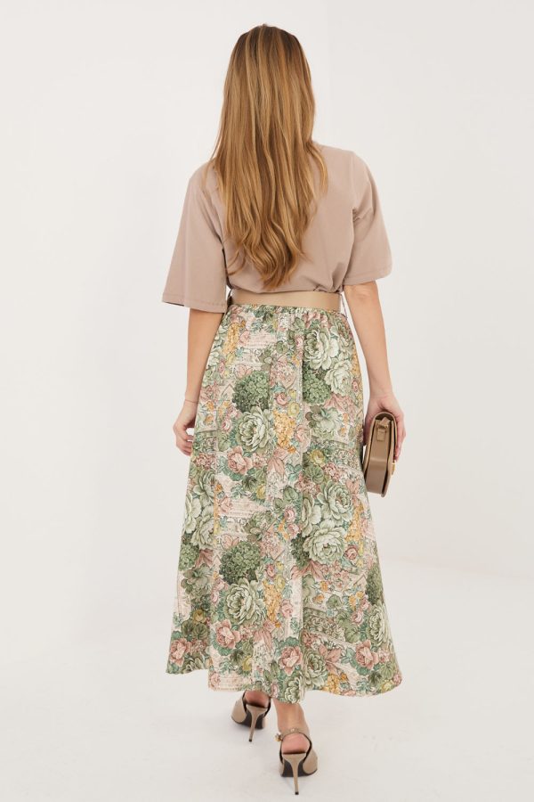 Green Skirt in Skirts with Spandex and Polyester