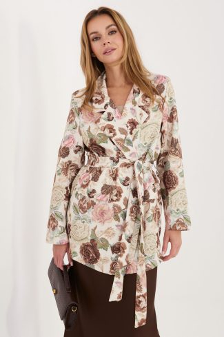 1132665.jpg Brown Jacket in Jackets, Vests For Women with Spandex and Polyester