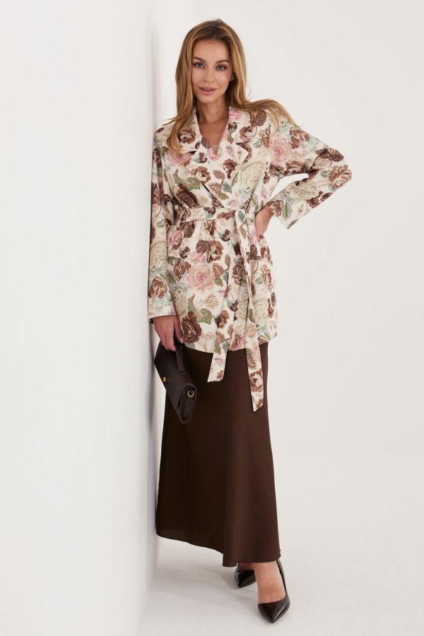 Brown Jacket in Jackets, Vests For Women with Spandex and Polyester