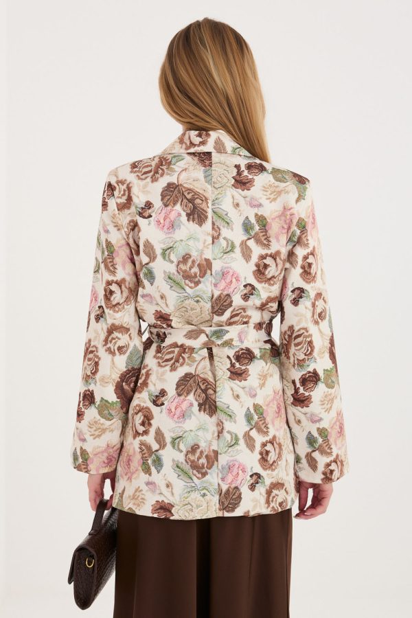 Brown Jacket in Jackets, Vests For Women with Spandex and Polyester