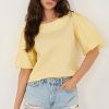 Yellow Blouse in Women`s Blouses, Tunics with Cotton and Spandex